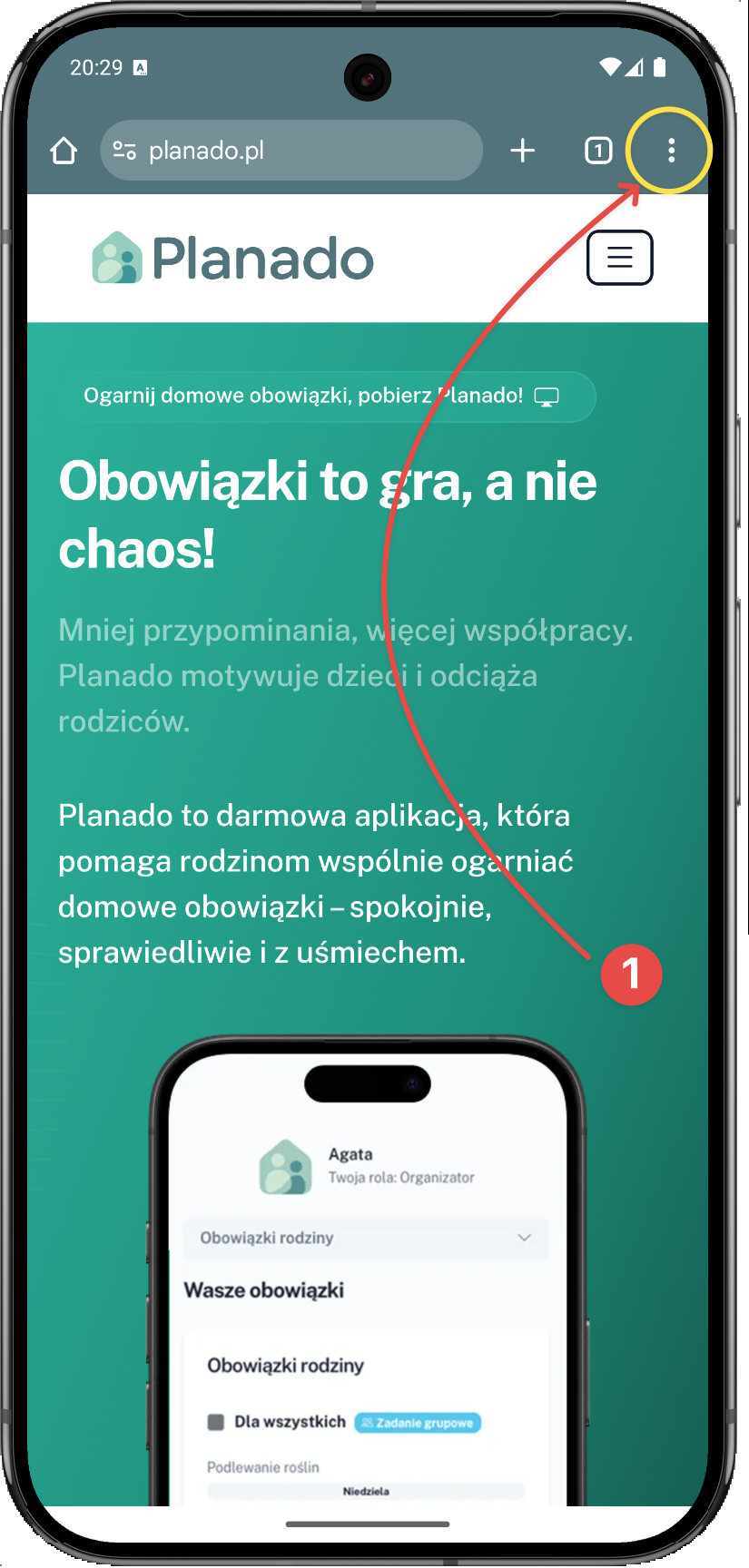 Instalacja Planado na Android - krok 1