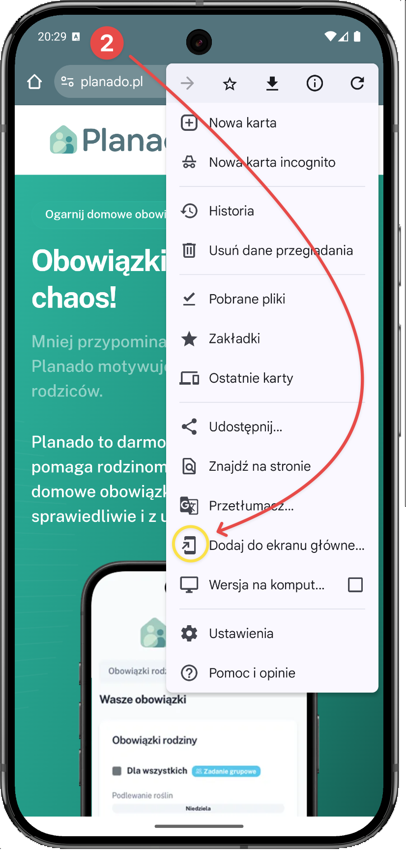 Instalacja Planado na Android - krok 2