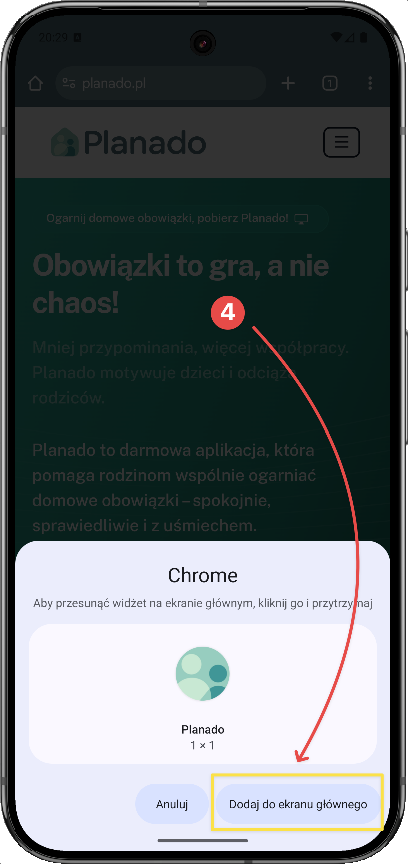 Instalacja Planado na Android - krok 4
